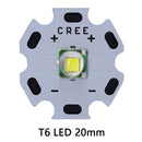 Cree XM-L LED T6 White Light with 20mm star pcb+ 3.7V 5modes led Driver +T6 10degree led Lens with Base Holder kit