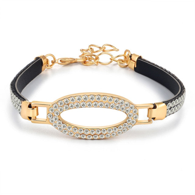 2020 New Woman Bracelets Mulitlayer Gold Color Chain Heart Bracelets & Bangles Charm Bracelets For Women Crystal Bracelets