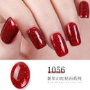 HNUIX 7ml UV Gel nail polish Red glitter glitter soak UV Gel color varnish nail polish DIY varnish Nail art Gel lacquer