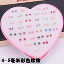 AOMU Multicolor Cryatal 36 Pairs Cartoon Hypoallergenic Plastic Stud Earrings Set For Women Girl Wedding Christmas Gifts Jewelry