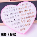 AOMU Multicolor Cryatal 36 Pairs Cartoon Hypoallergenic Plastic Stud Earrings Set For Women Girl Wedding Christmas Gifts Jewelry