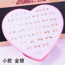 AOMU Multicolor Cryatal 36 Pairs Cartoon Hypoallergenic Plastic Stud Earrings Set For Women Girl Wedding Christmas Gifts Jewelry