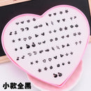 AOMU Multicolor Cryatal 36 Pairs Cartoon Hypoallergenic Plastic Stud Earrings Set For Women Girl Wedding Christmas Gifts Jewelry
