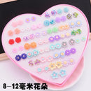AOMU Multicolor Cryatal 36 Pairs Cartoon Hypoallergenic Plastic Stud Earrings Set For Women Girl Wedding Christmas Gifts Jewelry