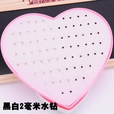 AOMU Multicolor Cryatal 36 Pairs Cartoon Hypoallergenic Plastic Stud Earrings Set For Women Girl Wedding Christmas Gifts Jewelry