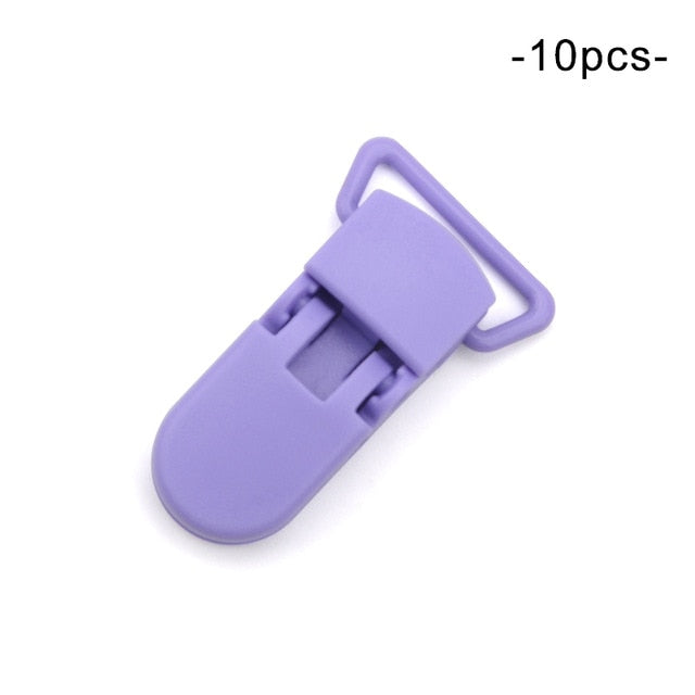 LOFCA 10pcs Baby Pacifier Clips Solid Plastic Pacifier Clips Soother Holder Infant Pacifier Nipples Holder Multi Color Clamp Toy