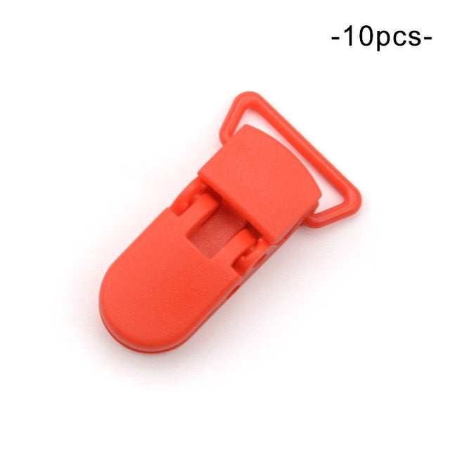 LOFCA 10pcs Baby Pacifier Clips Solid Plastic Pacifier Clips Soother Holder Infant Pacifier Nipples Holder Multi Color Clamp Toy