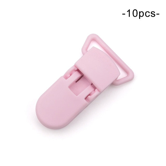 LOFCA 10pcs Baby Pacifier Clips Solid Plastic Pacifier Clips Soother Holder Infant Pacifier Nipples Holder Multi Color Clamp Toy