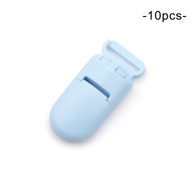 LOFCA 10pcs Baby Pacifier Clips Solid Plastic Pacifier Clips Soother Holder Infant Pacifier Nipples Holder Multi Color Clamp Toy