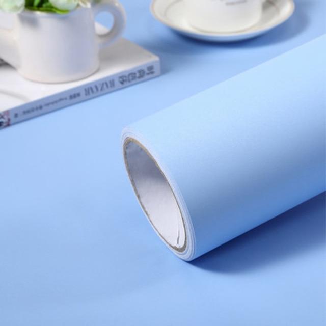 Living Room Decor Solid Color Self Adhesive Vinyl Wallpaper Waterproof Film Oil-proof Kitchen Cabinet Desktop Renovation Sticker