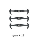 12pcs/lot Black Round Creative No Tie Shoelaces Elastic Silicone Shoe Lace N026