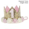 WEIGAO 1pcs 1 2 3 Birthday Caps Flower Crown 1st Birthday Hat Newborn Baby Birthday Headband 1 Year Birthday Party Decorations
