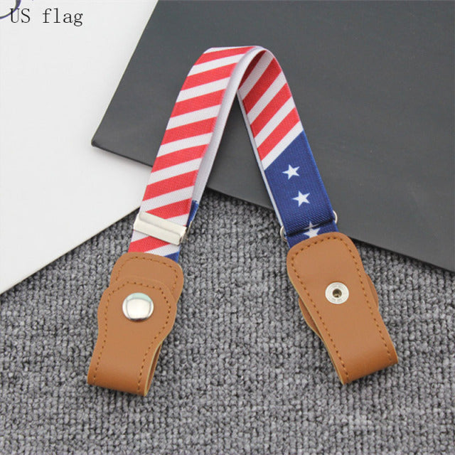 Child Kids Buckle-Free Elastic Belt No Buckle Stretch Canvas Belt For Boys Girls Adjustable Children Belts For Jeans Pants