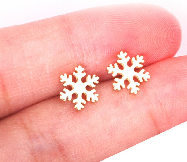ASONSTEEL Girl Earrings Star/Love Letter/Smile/Snowflake/Owl/Flower/Round Stainless Steel Stud Earring for Women Daily Wear
