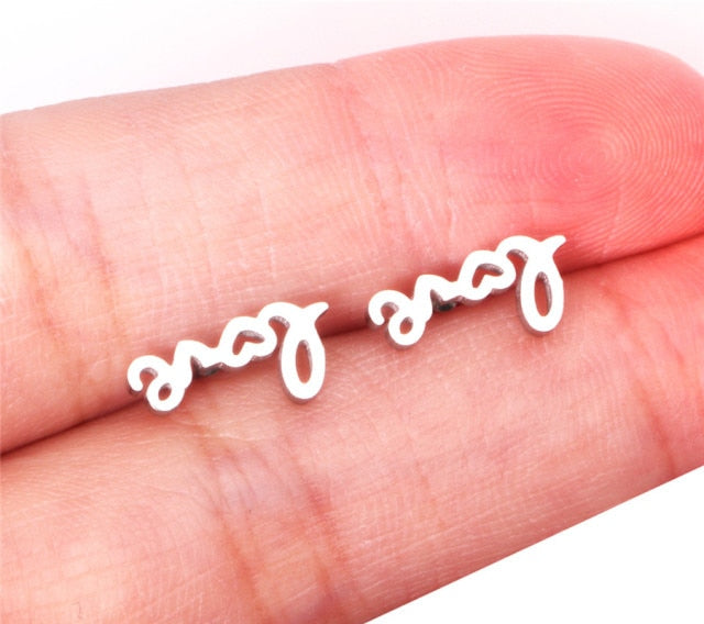 ASONSTEEL Girl Earrings Star/Love Letter/Smile/Snowflake/Owl/Flower/Round Stainless Steel Stud Earring for Women Daily Wear