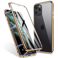 Magnetic Adsorption Case for iPhone 11 Pro Max XS Max XR X Double Sided Tempered Glass Metal Cover for iPhone 12 7 8 Plus Case