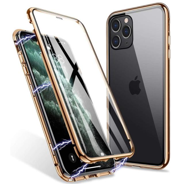 Magnetic Adsorption Case for iPhone 11 Pro Max XS Max XR X Double Sided Tempered Glass Metal Cover for iPhone 12 7 8 Plus Case