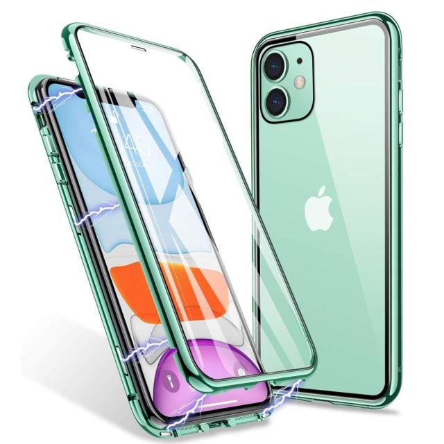 Magnetic Adsorption Case for iPhone 11 Pro Max XS Max XR X Double Sided Tempered Glass Metal Cover for iPhone 12 7 8 Plus Case