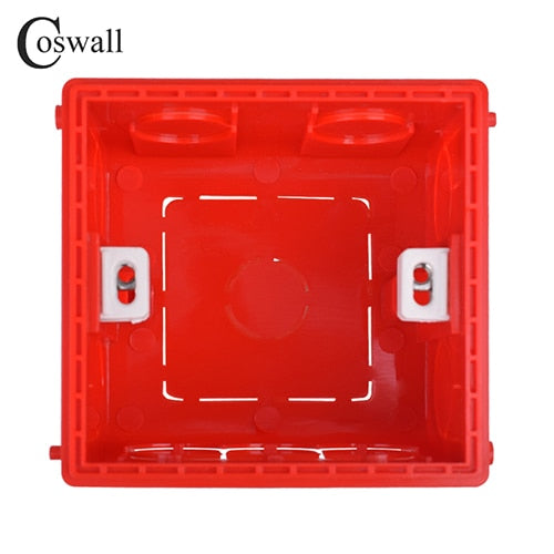 Coswall Adjustable Mounting Box Internal Cassette 86mm*85mm*50mm For 86 Type Switch and Socket White Red Blue Wiring Back Box