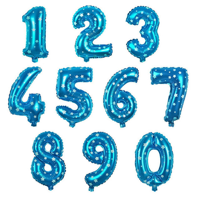 16/32inch Number Aluminum Foil Balloons Rose Gold Silver Digit Figure Balloon Child Adult Birthday Wedding Decor Party Supplies