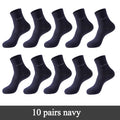 10 Pairs / Lot Bamboo Fiber Socks Men Casual Business Anti-Bacterial Breatheable Men's Crew Socks High Quality Guarantee Sock