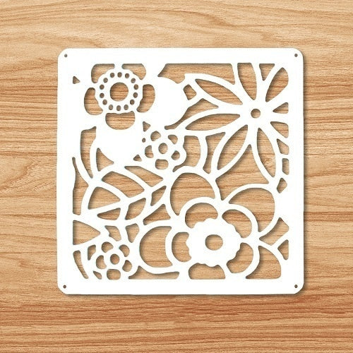 12 -piece 29x29 Cm Hanging Screens Living Room Parts Of Panels Partition Wall Art Diy Decoration White Wood Plastic yarn