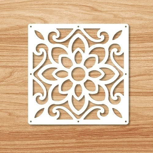 12 -piece 29x29 Cm Hanging Screens Living Room Parts Of Panels Partition Wall Art Diy Decoration White Wood Plastic yarn