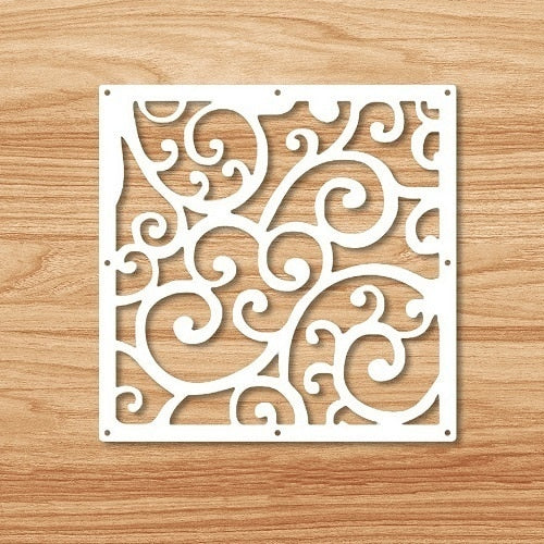 12 -piece 29x29 Cm Hanging Screens Living Room Parts Of Panels Partition Wall Art Diy Decoration White Wood Plastic yarn