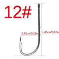 50pcs/lot Long Shank Fishing Hook 1#-6/0# High Carbon Steel Sharp Barbed Offset Narrow Bait Hook