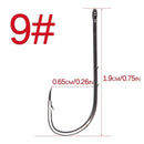 50pcs/lot Long Shank Fishing Hook 1#-6/0# High Carbon Steel Sharp Barbed Offset Narrow Bait Hook