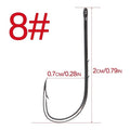 50pcs/lot Long Shank Fishing Hook 1#-6/0# High Carbon Steel Sharp Barbed Offset Narrow Bait Hook