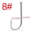 50pcs/lot Long Shank Fishing Hook 1#-6/0# High Carbon Steel Sharp Barbed Offset Narrow Bait Hook
