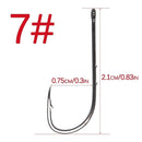 50pcs/lot Long Shank Fishing Hook 1#-6/0# High Carbon Steel Sharp Barbed Offset Narrow Bait Hook