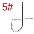50pcs/lot Long Shank Fishing Hook 1#-6/0# High Carbon Steel Sharp Barbed Offset Narrow Bait Hook