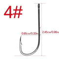 50pcs/lot Long Shank Fishing Hook 1#-6/0# High Carbon Steel Sharp Barbed Offset Narrow Bait Hook