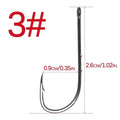 50pcs/lot Long Shank Fishing Hook 1#-6/0# High Carbon Steel Sharp Barbed Offset Narrow Bait Hook