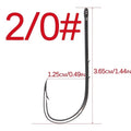 50pcs/lot Long Shank Fishing Hook 1#-6/0# High Carbon Steel Sharp Barbed Offset Narrow Bait Hook