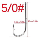 50pcs/lot Long Shank Fishing Hook 1#-6/0# High Carbon Steel Sharp Barbed Offset Narrow Bait Hook