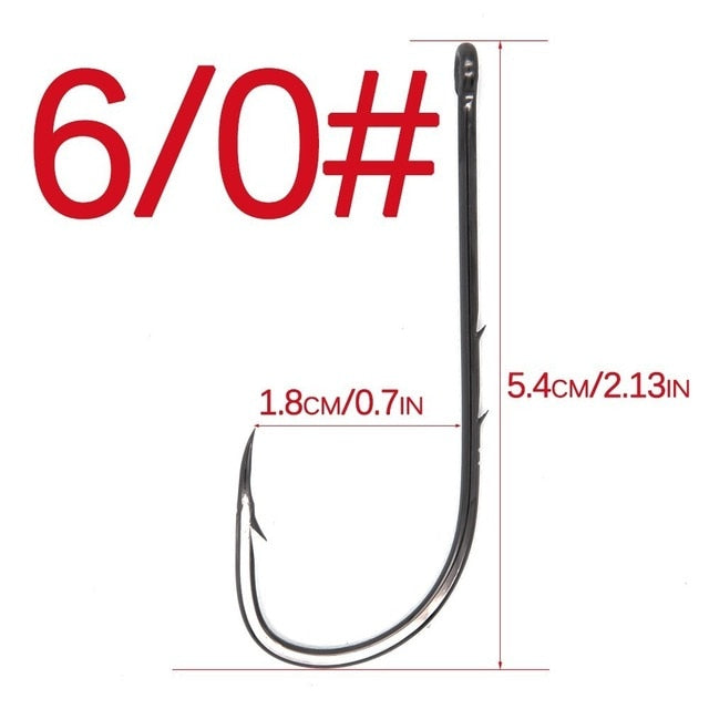 50pcs/lot Long Shank Fishing Hook 1#-6/0# High Carbon Steel Sharp Barbed Offset Narrow Bait Hook
