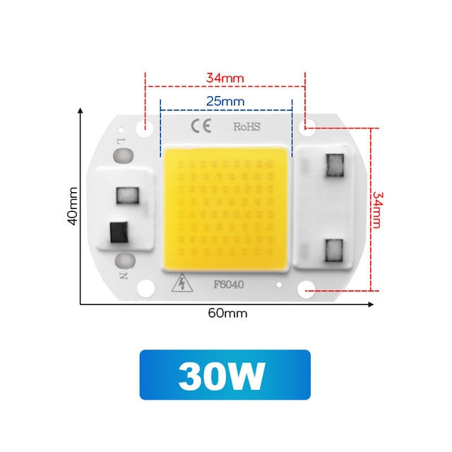 COB LED Chip 3W 5W 7W 20W 30W 50W Cool Warm No Need Driver AC 220V Flood Light Bulb Chip Diy Spotlight Floodlight