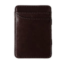 New Fashion Slim Men's Leather Magic Wallet Korea Designer Credit Card Holder Women Small Cash Clip Bilfold Man Clamps for Money