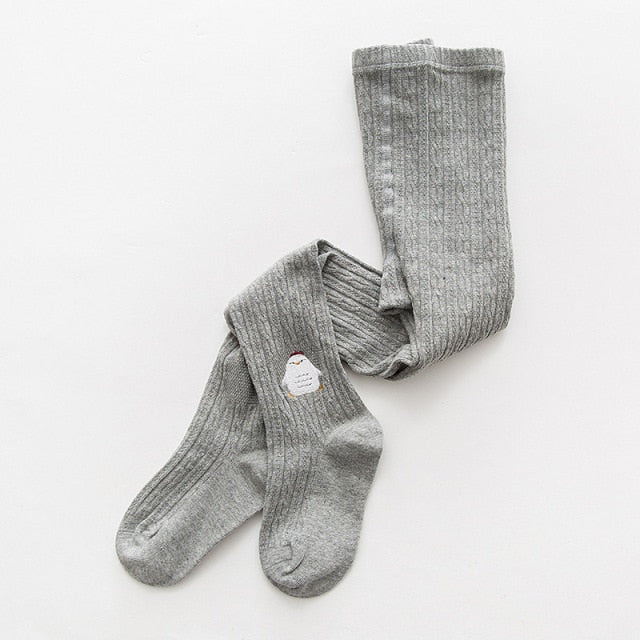 YWHUANSEN Spring Autumn Knitted Children Pantyhose Cotton Double Needle Tights for Girls Cute Animal Baby Girl Winter Clothes