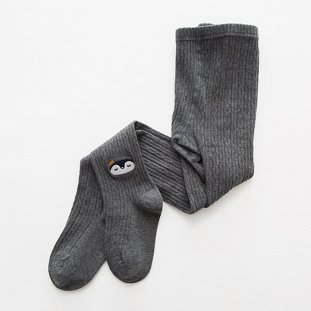 YWHUANSEN Spring Autumn Knitted Children Pantyhose Cotton Double Needle Tights for Girls Cute Animal Baby Girl Winter Clothes