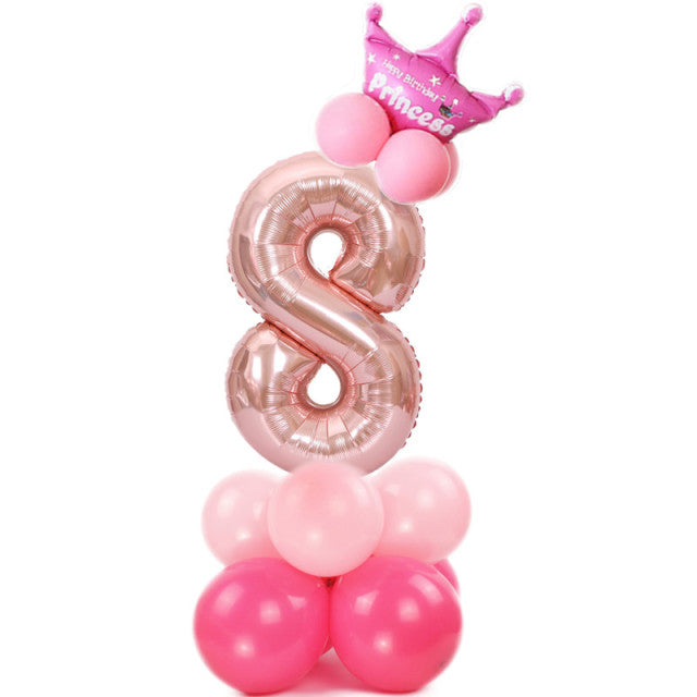 Merry Christmas 1 2 3 4 5 6 7 8 9 Rose Gold Number Foil Balloons Digital Helium Ballon Wedding Decoration Birthday Party Balloon