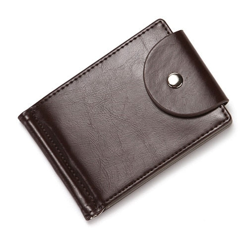 CUIKCA Slim Leather Wallet Coin Bag Money Clip Card Cases Zipper  Women Men Wallet Pull Type ID Credit Card Holders Hasp