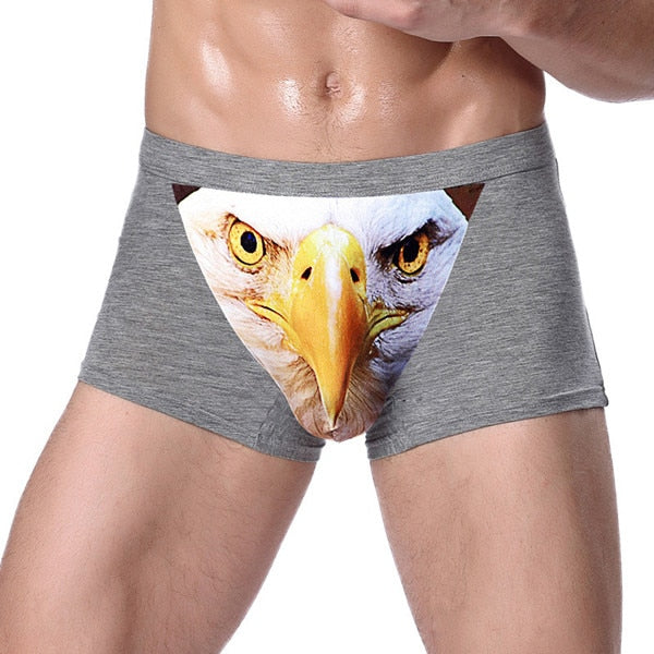 4XL Large Size Male Underwear Funny Cool Underpants Wolf Modal U Convex Underware Men Boxers Comfortable Soft boxer shorts man