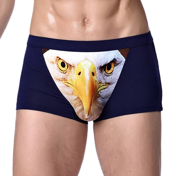 4XL Large Size Male Underwear Funny Cool Underpants Wolf Modal U Convex Underware Men Boxers Comfortable Soft boxer shorts man