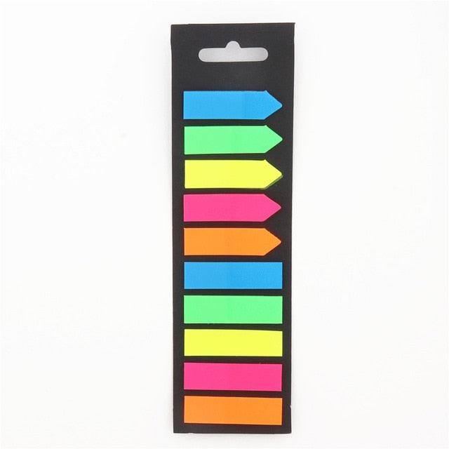 200 sheets Fluorescence Self Adhesive Memo Pad Sticky Notes Bookmark Marker Memo Sticker Paper Student office Supplies