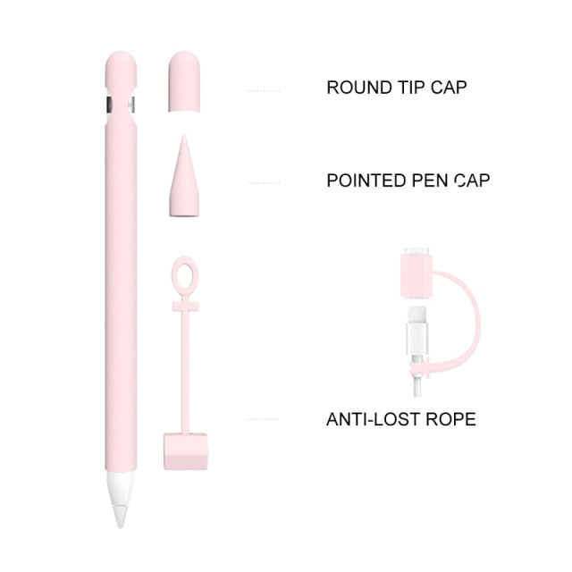 Soft Silicone Compatible For Apple Pencil Case Compatible For iPad Tablet Touch Pen Stylus Protective Sleeve Cover Anti-lost