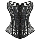 X New Steampunk Steel Boned Lace up Back Sexy Body Bustier Overbust Corset Women Waist Cincher Corsets Black Plus Size S-6XL